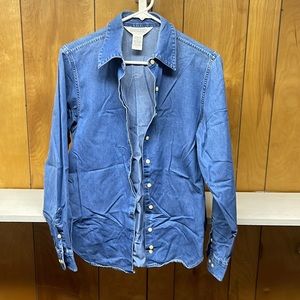 Lands end denim button down women’s size 10 regular